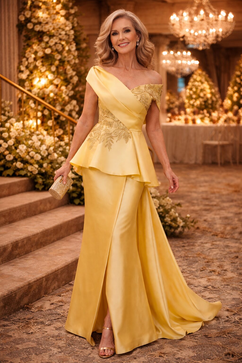 Vestido dourado elegante