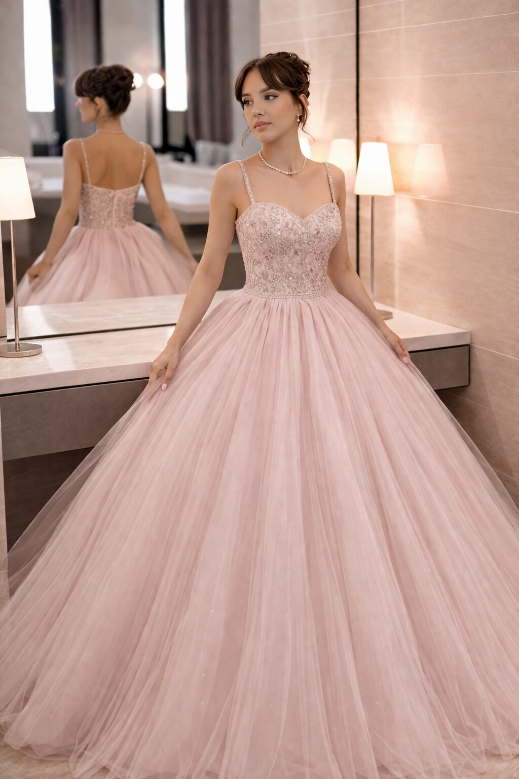 Vestido rosa princesa